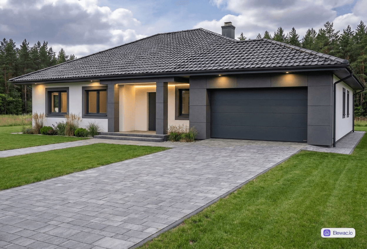 Styl elewacji: HPL Nowoczesny