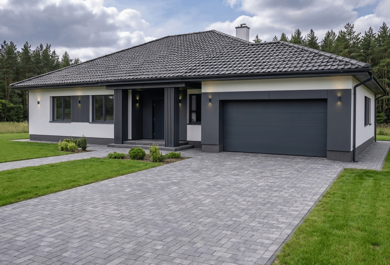 Styl elewacji: Inteligentne Lamele & Grafit