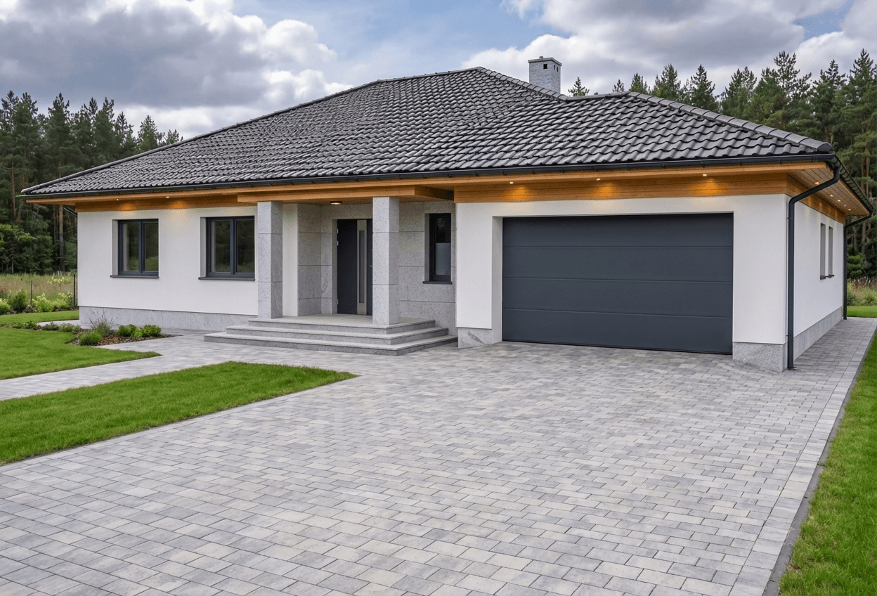 Styl elewacji: Skandynawski Jasny Kamień