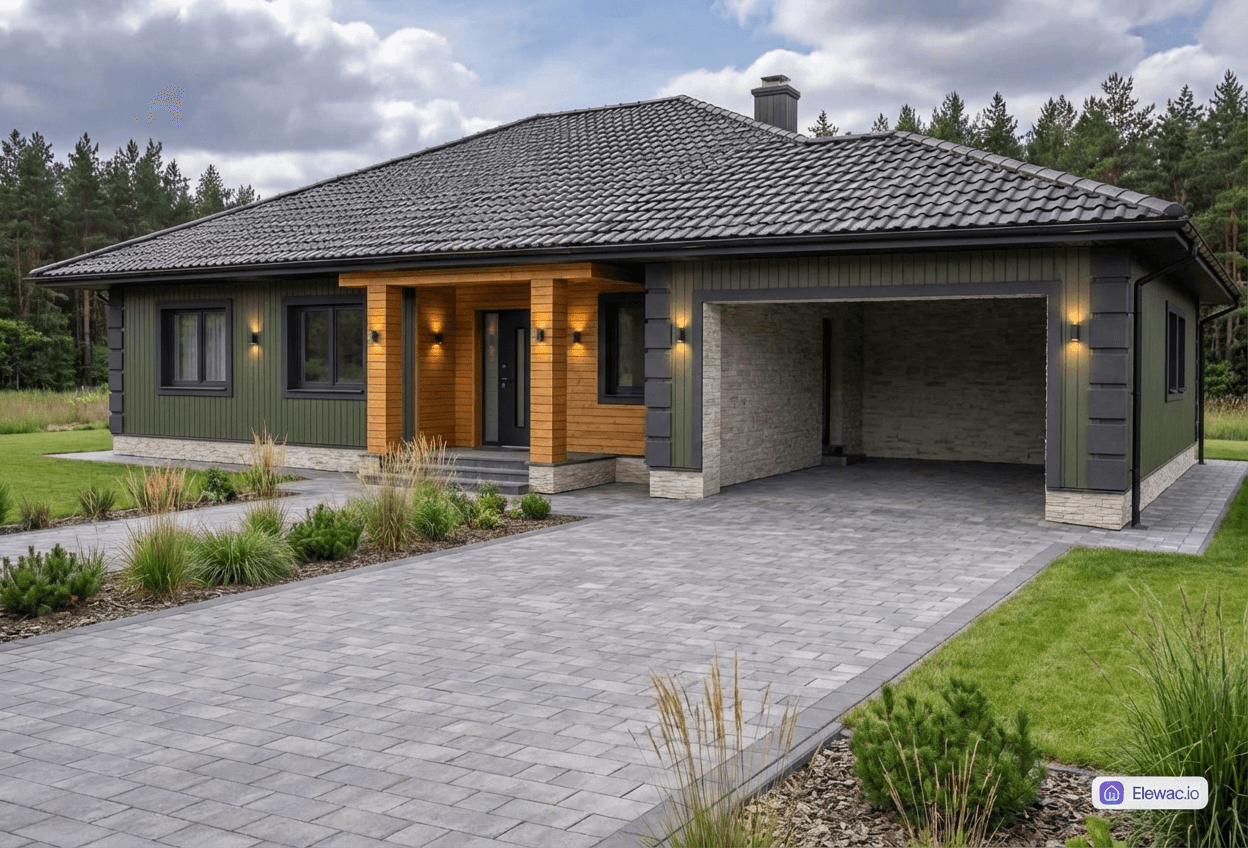 Styl elewacji: Zielona Harmonia